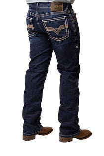 PANTALON VAQUERO BOOT CUT EST. RIZADO DK